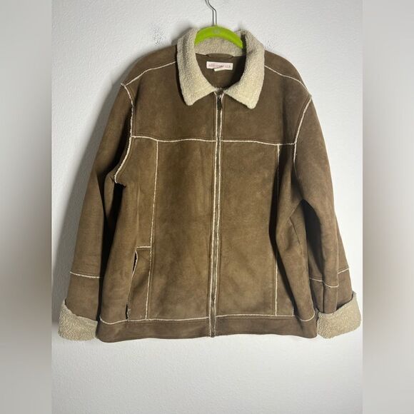 Men's Aeropostale Tan Zipper Front Lined Coat Size L - Picture 1 of 16